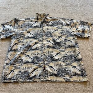 Wolverine Tan and Bluish Gray Patterned Button Down Shirt